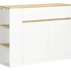 Aparador Cayena Homcom 2 puertas + cajón + 3 estantes blanco 82x110x29,5 cm