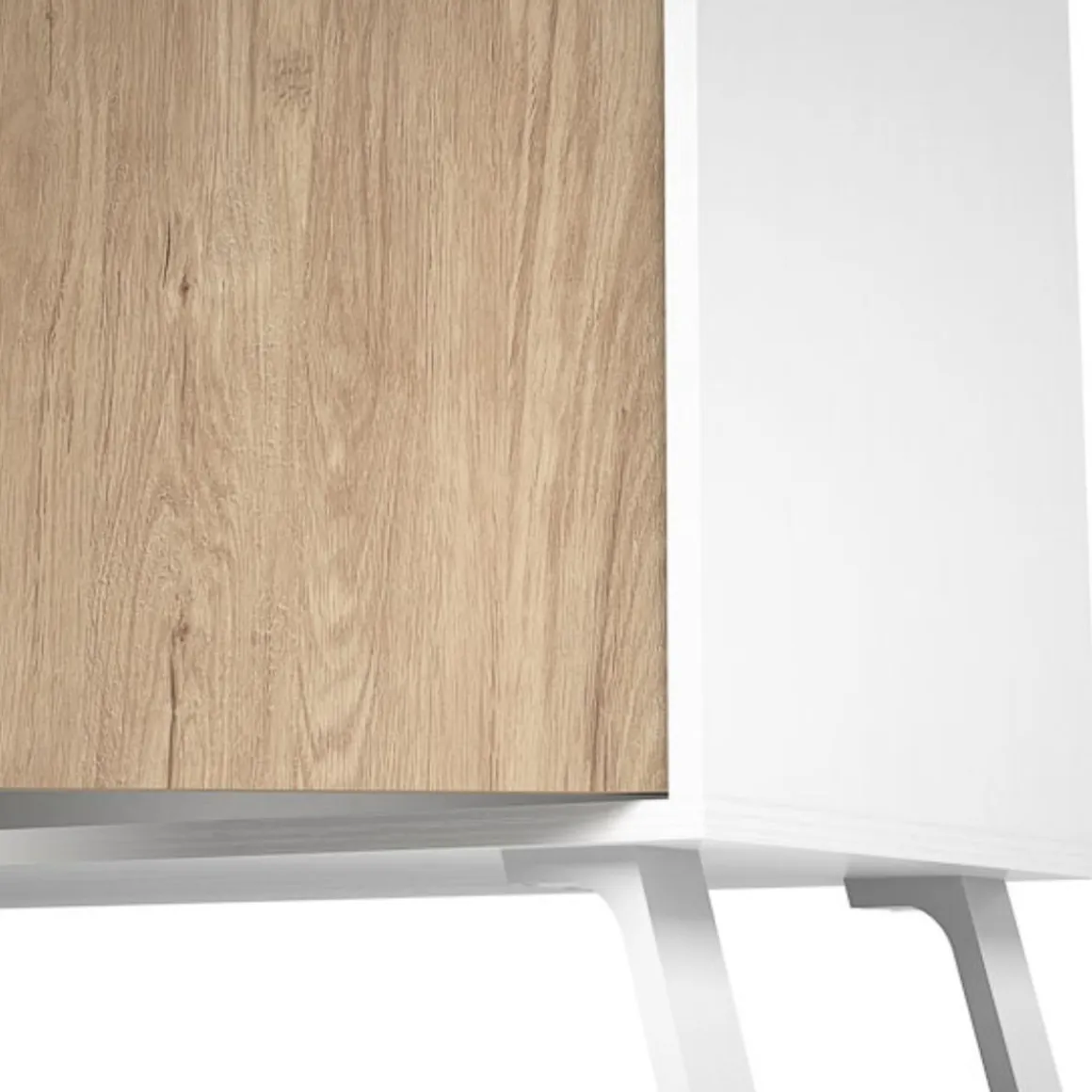 Aparador Charles 3 puertas blanco/roble 87,1x140x40 cm
