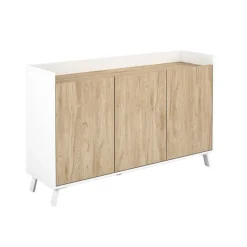 Aparador Charles 3 puertas blanco/roble 87,1x140x40 cm