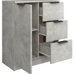 Aparador Claudia 1 puerta + 3 cajones gris 70x60x30 cm