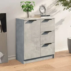 Aparador Claudia 1 puerta + 3 cajones gris 70x60x30 cm