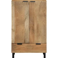 Aparador Collarejo armario + cajón natural 100x60x33 cm