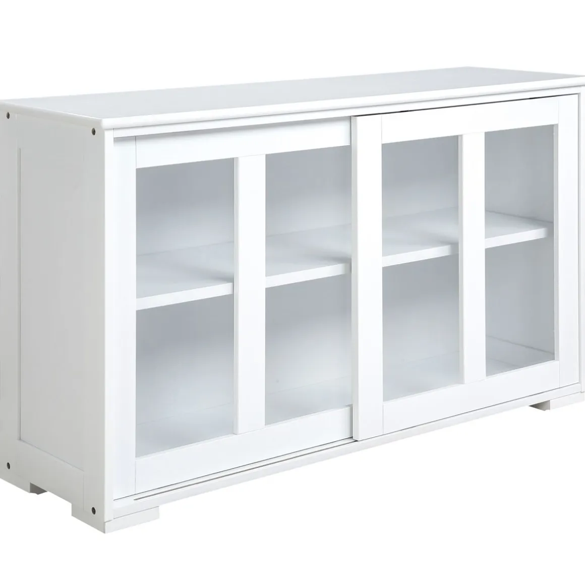 Aparador Cuarzo Homcom 2 puertas corredizas blanco 62,5x107x33 cm