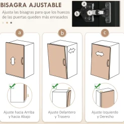 Aparador de cocina Dami Homcom 4 puertas + 6 estantes ajustables negro 170,5x60x30 cm