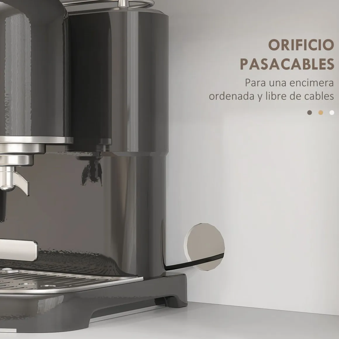 Aparador de cocina Green Homcom 2 armarios + cajones + encimera blanco 180x70x40 cm