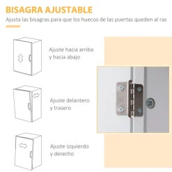 Aparador de cocina Homcom 4 puertas 1 cajón 1 estante abierto blanco 183x74x39,5 cm
