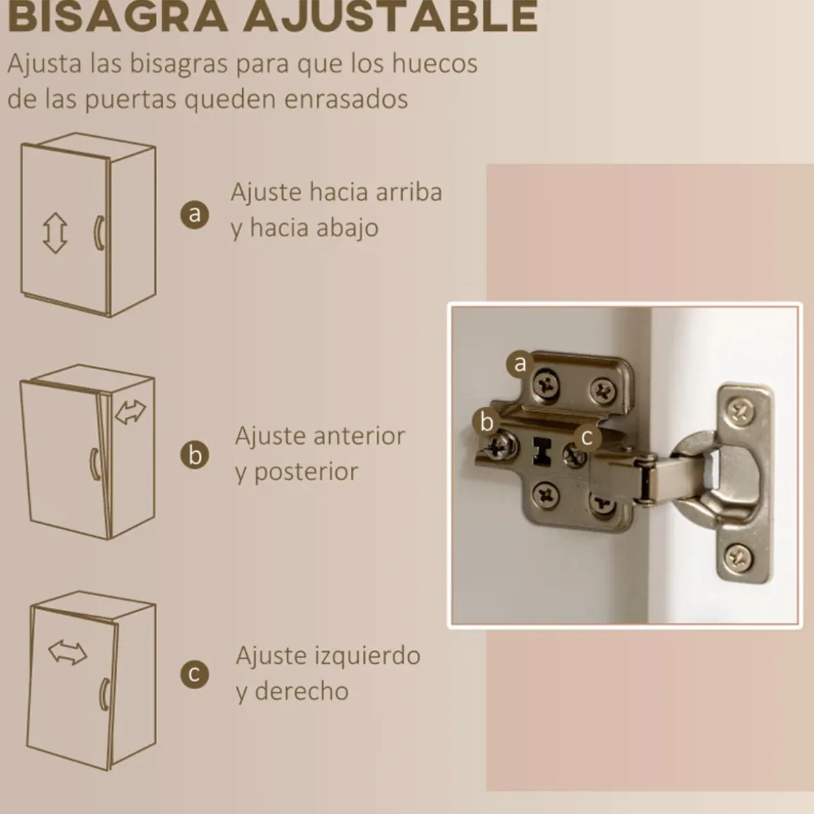 Aparador de cocina Indie Homcom diseño minimalista blanco/natural 180x100x40 cm
