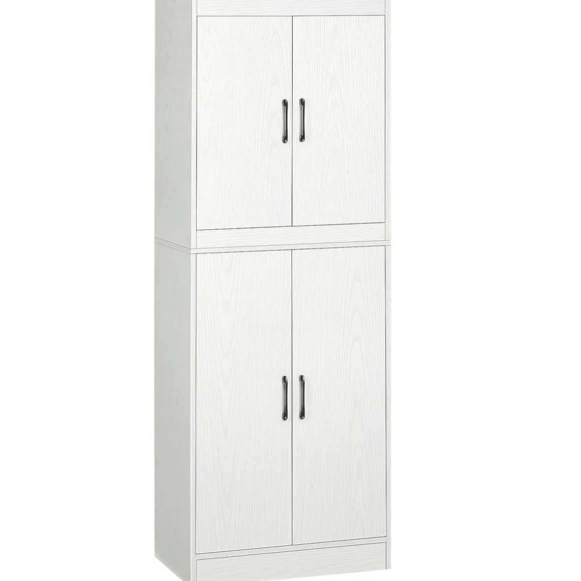 Aparador de cocina Tiko Homcom 4 puertas + 5 estantes blanco 168x60x36 cm