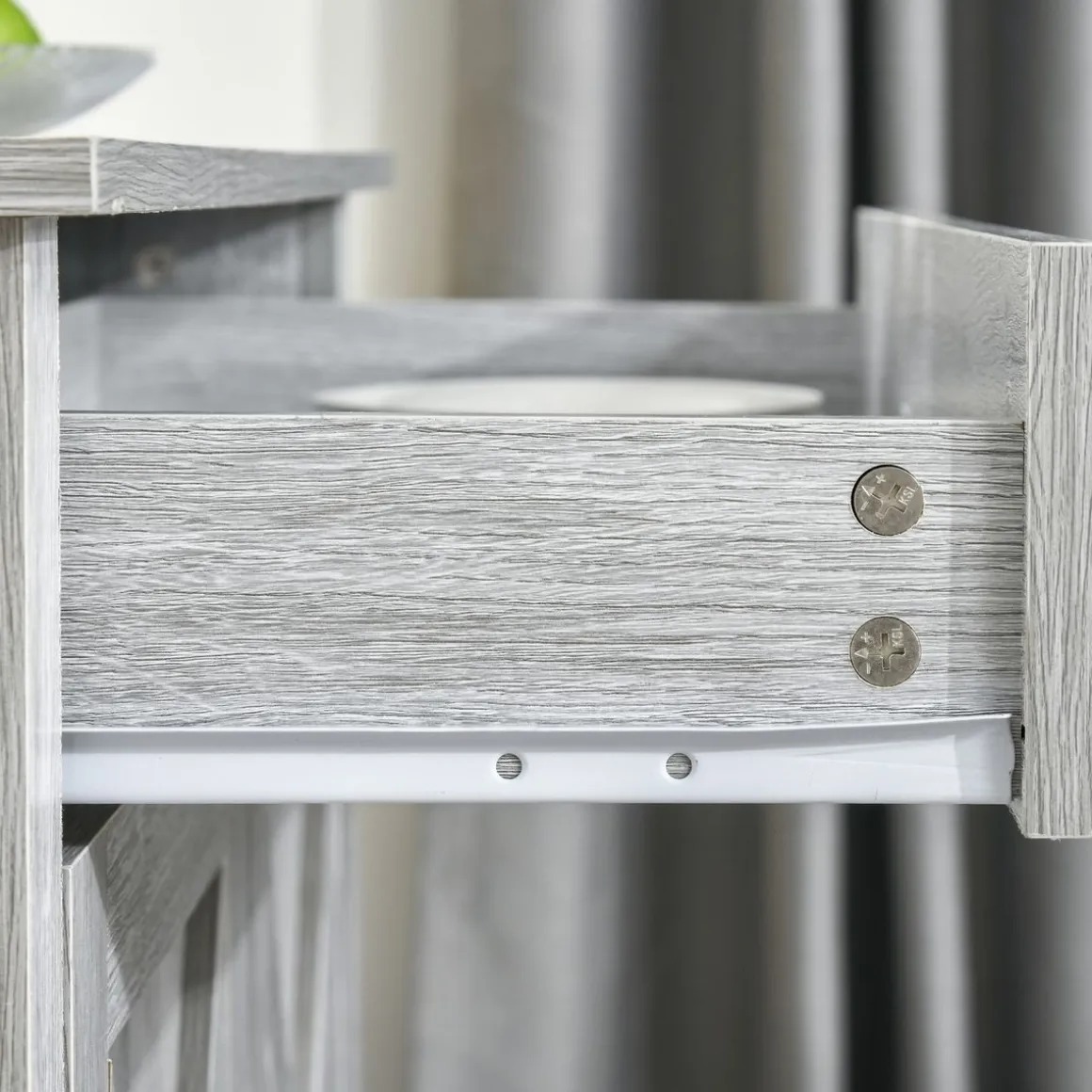 Aparador de cocina Tomas Homcom 1 cajón + 2 puertas gris 80x80x39,7 cm