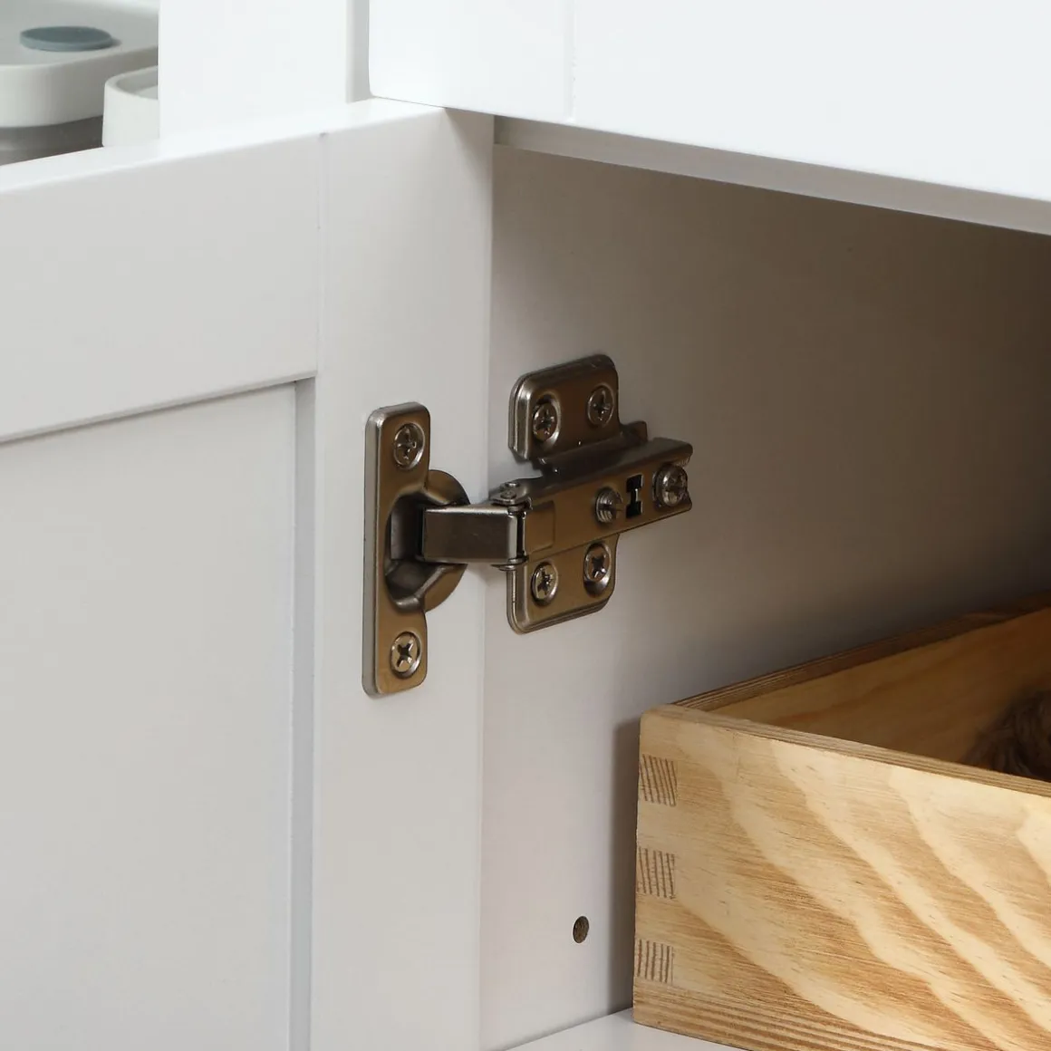 Aparador de cocina Vis Homcom 2 cajones + 2 puertas blanco/natural 90x120x40 cm