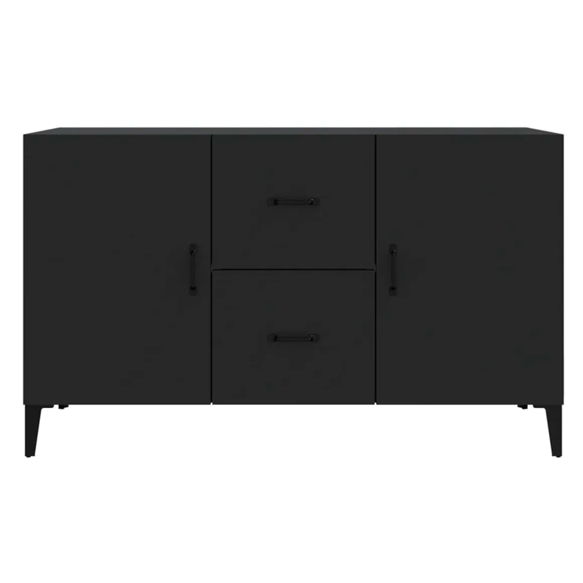 Aparador de ingeniería 2 armarios 2 cajones negro 60x100x36 cm