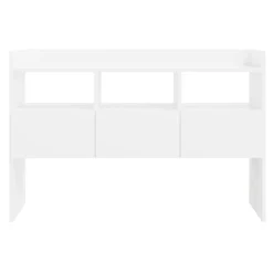 Aparador de madera 3 cajones 3 estantes blanco brillo 70x105x30 cm