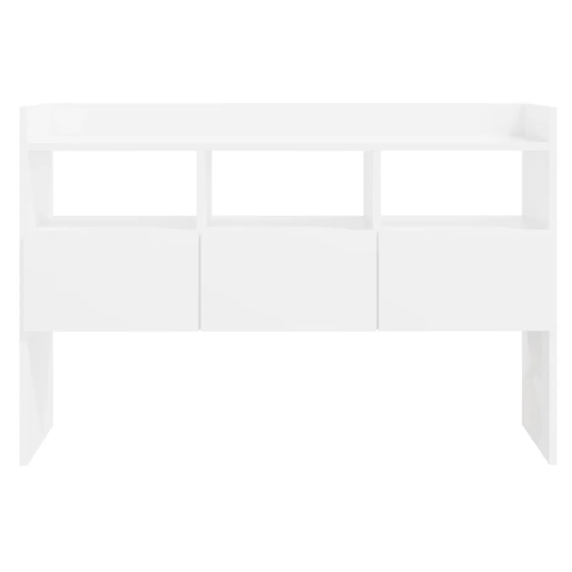 Aparador de madera 3 cajones 3 estantes blanco brillo 70x105x30 cm
