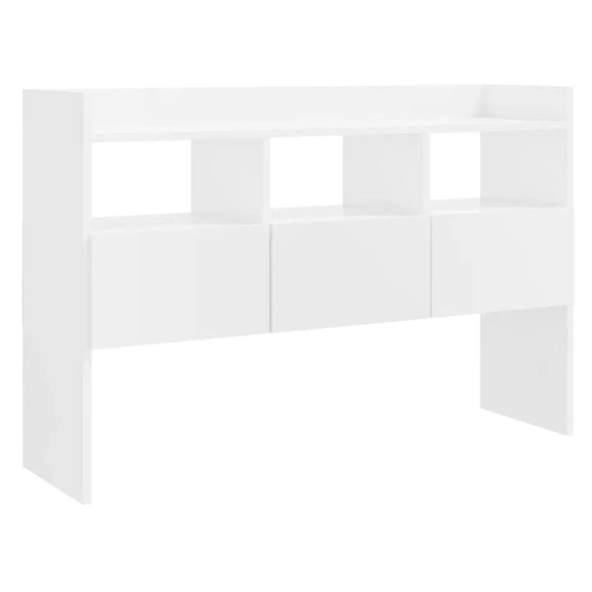Aparador de madera 3 cajones 3 estantes blanco brillo 70x105x30 cm