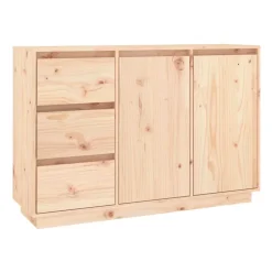 Aparador de madera 2 puertas 3 cajones natural 75x111x34 cm