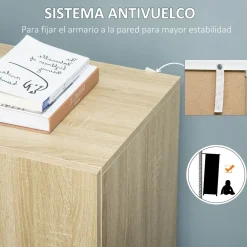 Aparador de salón Kui Homcom con 2 puertas blanco 70x70x39 cm