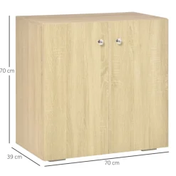 Aparador de salón Kui Homcom con 2 puertas blanco 70x70x39 cm