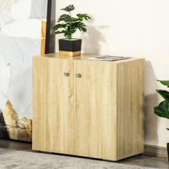 Aparador de salón Kui Homcom con 2 puertas blanco 70x70x39 cm