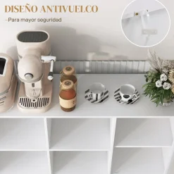 Aparador Desai Homcom 4 compartimentos + 1 puerta blanco 81,5x120x37 cm