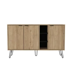 Aparador Dorel 3 puertas natural/negro 83x140x83 cm