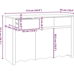 Aparador Drammen 3 puertas + 3 cajones 75,5x114x43 cm