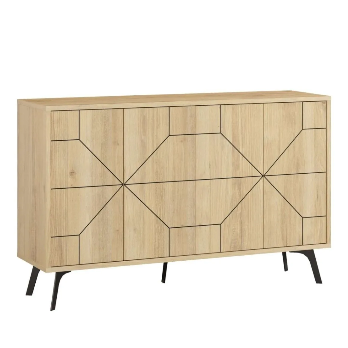 Aparador Dune 4 puertas roble 77,4x123x43 cm