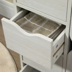 Aparador Elton Homcom 4 cajones + armario blanco 83x54x29 cm