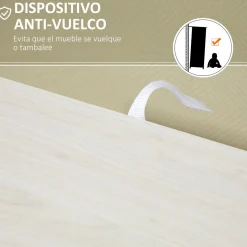 Aparador Elton Homcom 4 cajones + armario blanco 83x54x29 cm