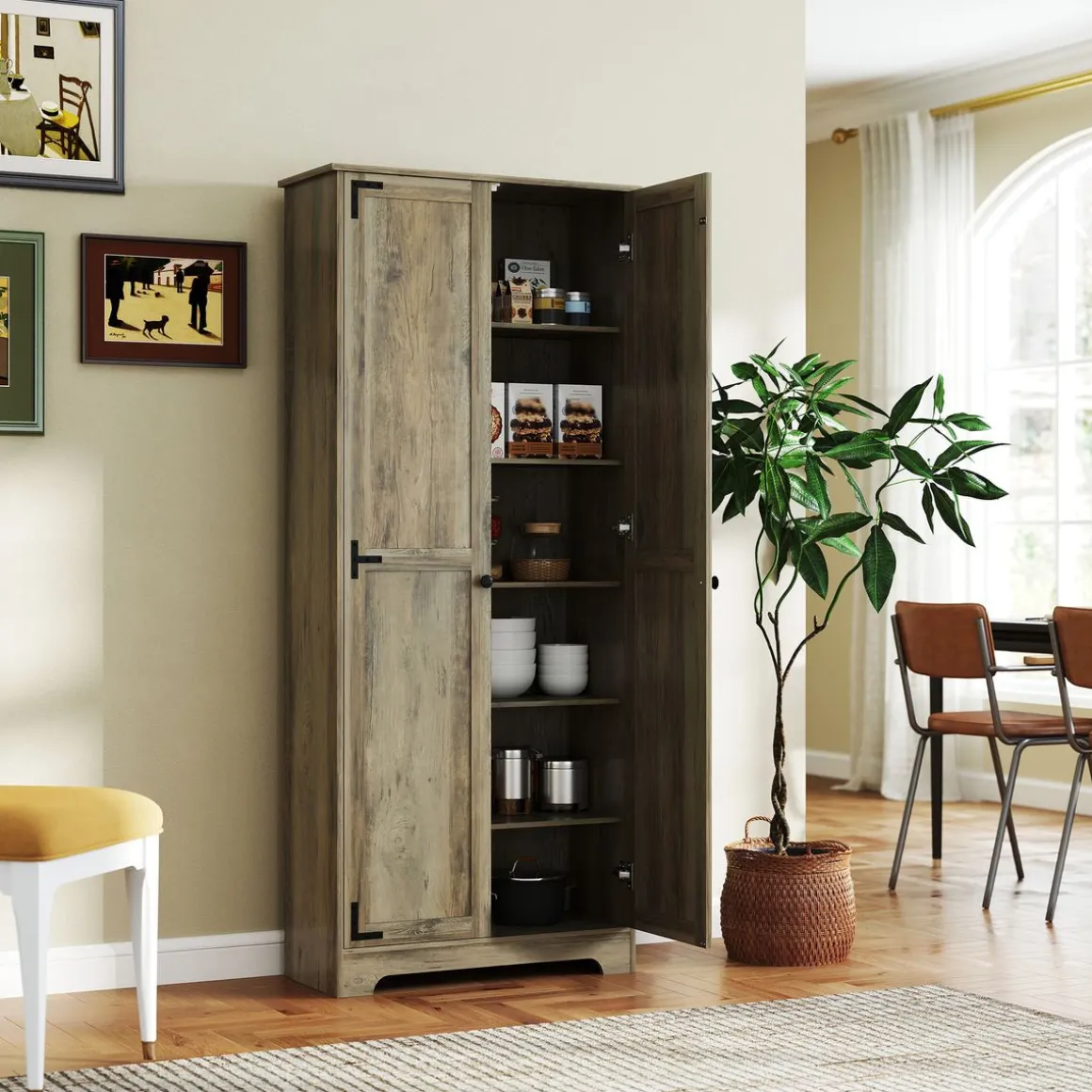 Aparador Estrella Homcom 2 puertas marrón 182x78x31,5 cm