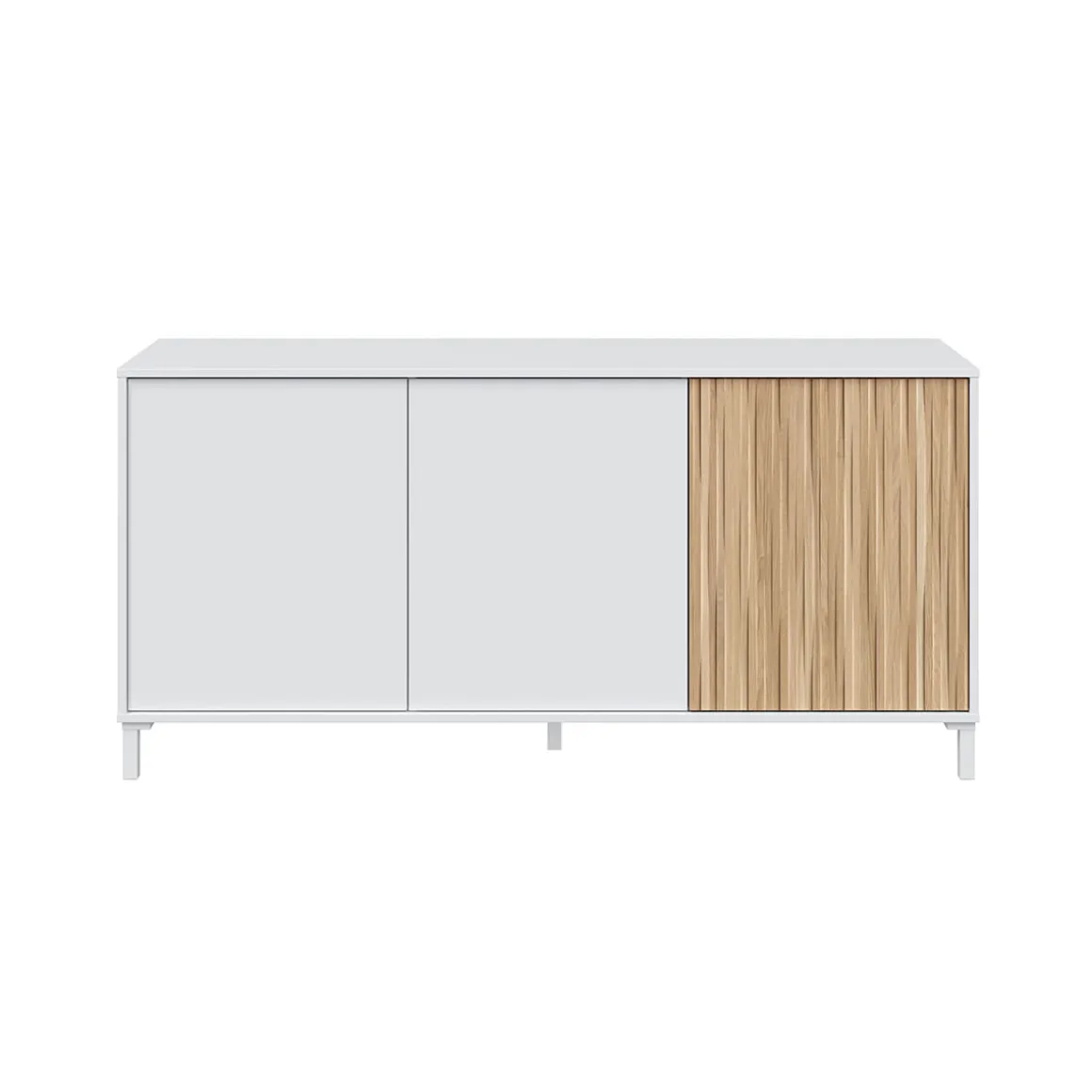 Aparador Ethna 3 puertas blanco/natural 74x154x40 cm