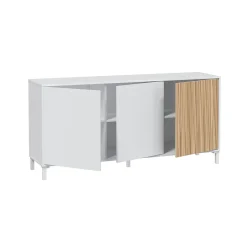 Aparador Ethna 3 puertas blanco/natural 74x154x40 cm