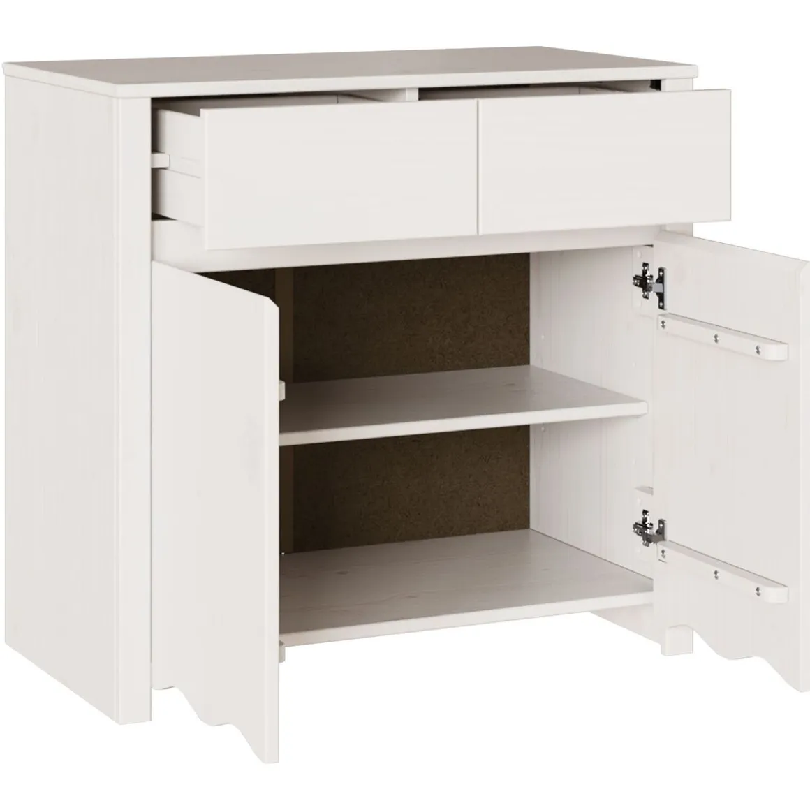 Aparador Forest doble puerta + 2 cajones blanco 75,5x79x43 cm