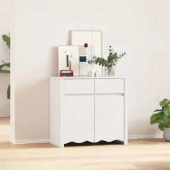 Aparador Forest doble puerta + 2 cajones blanco 75,5x79x43 cm