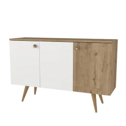 Aparador Geo 3 puertas blanco/natural 75x120x45 cm