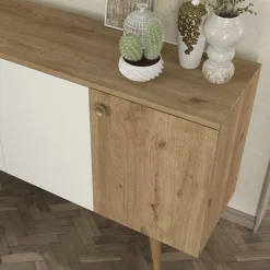Aparador Geo 3 puertas blanco/natural 75x120x45 cm