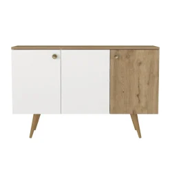 Aparador Geo 3 puertas blanco/natural 75x120x45 cm