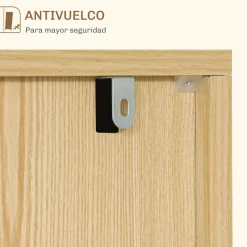 Aparador Hogar Homcom 3 puertas blanco/natural 77,4x91,5x35 cm
