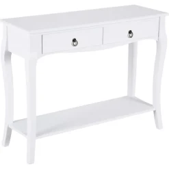 Aparador Homcom 2 cajones+estante inferior blanco 75x100x33 cm