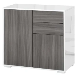 Aparador Homcom 2 puertas + 2 cajones gris/blanco 74x79x36 cm