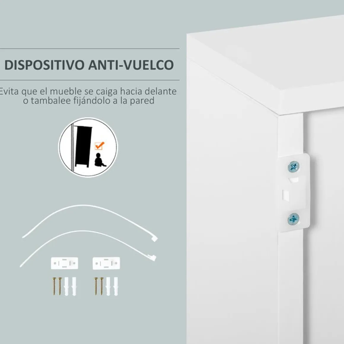 Aparador Homcom 2 puertas + 2 cajones gris/blanco 74x79x36 cm