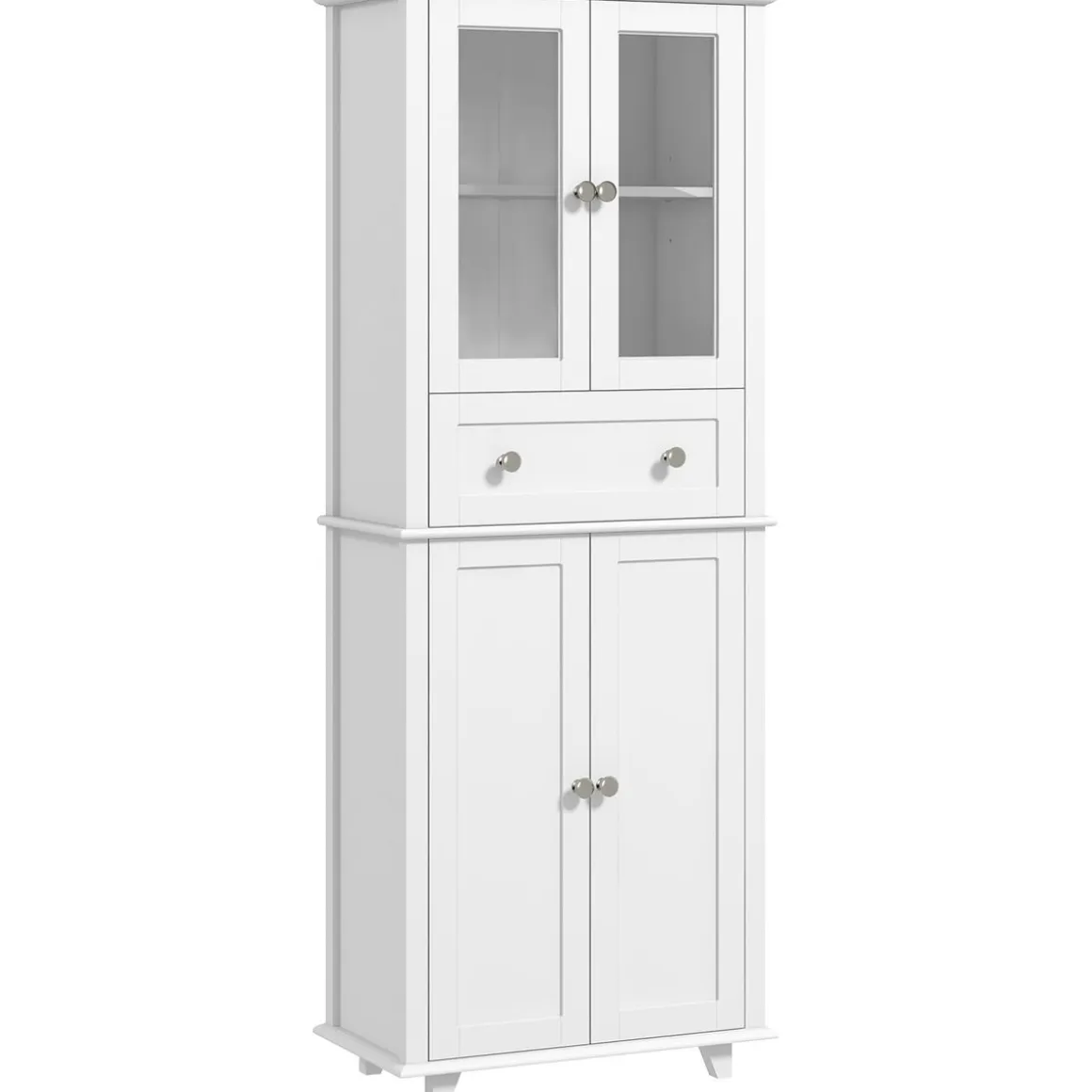 Aparador Kamesi Homcom 2 armarios + 1 cajón blanco 168,5x61x35 cm