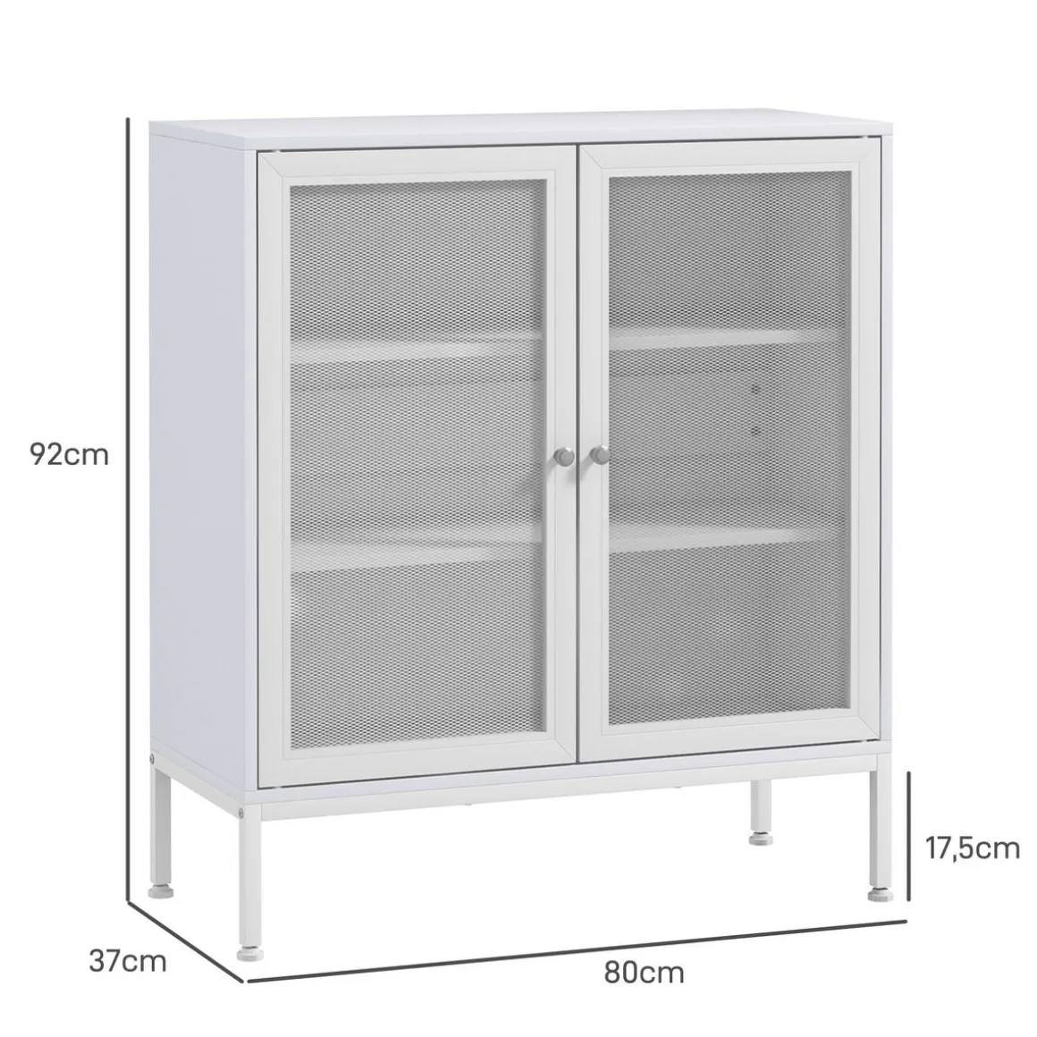 Aparador Karra Homcom 3 estantes blanco 92x80x37 cm