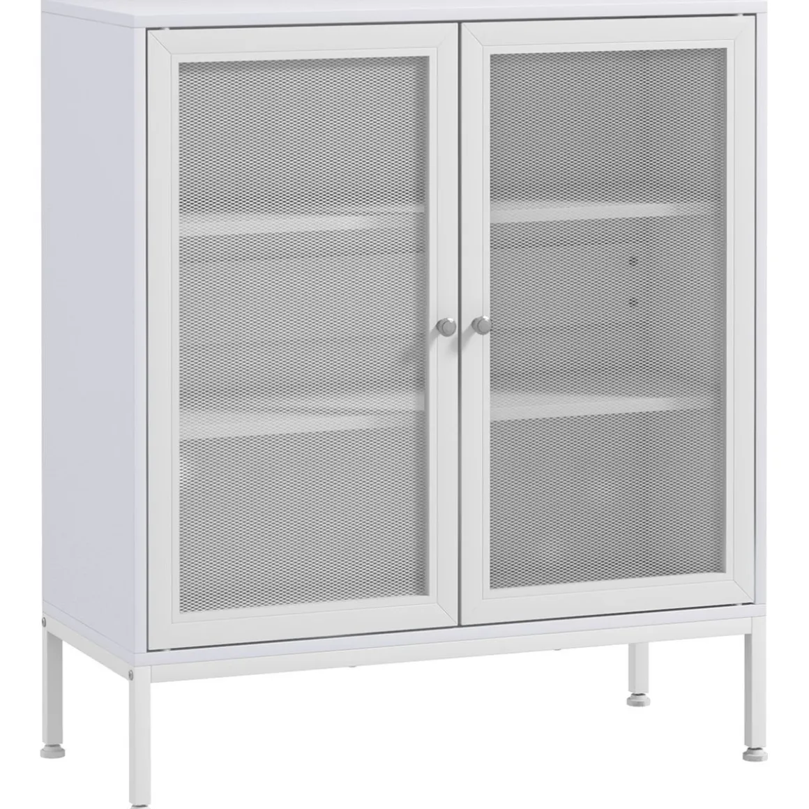 Aparador Karra Homcom 3 estantes blanco 92x80x37 cm