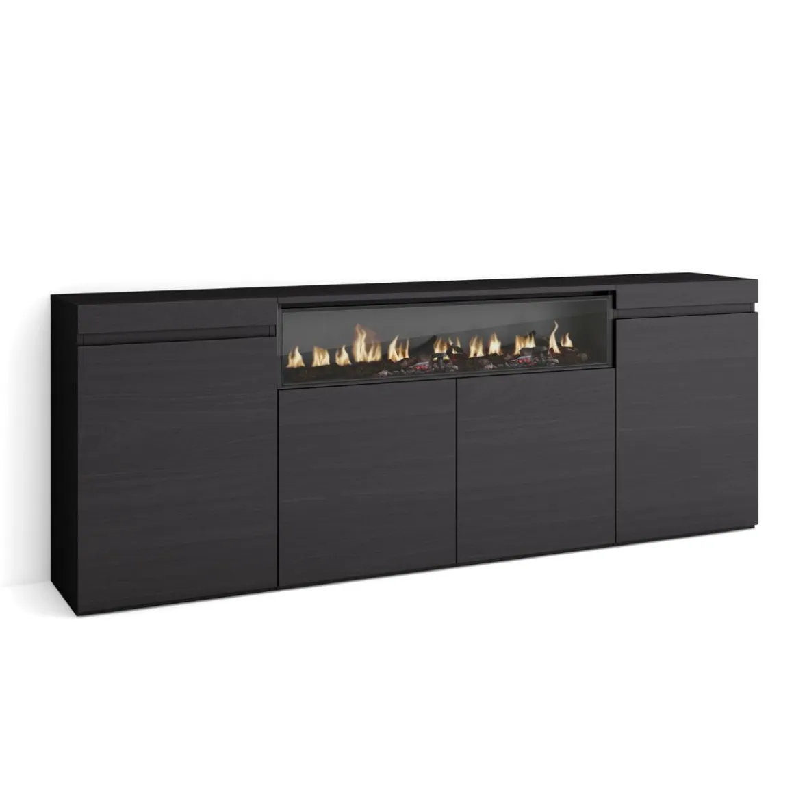 Aparador Kroma 4 puertas con chimenea central 75x203x34,6 cm