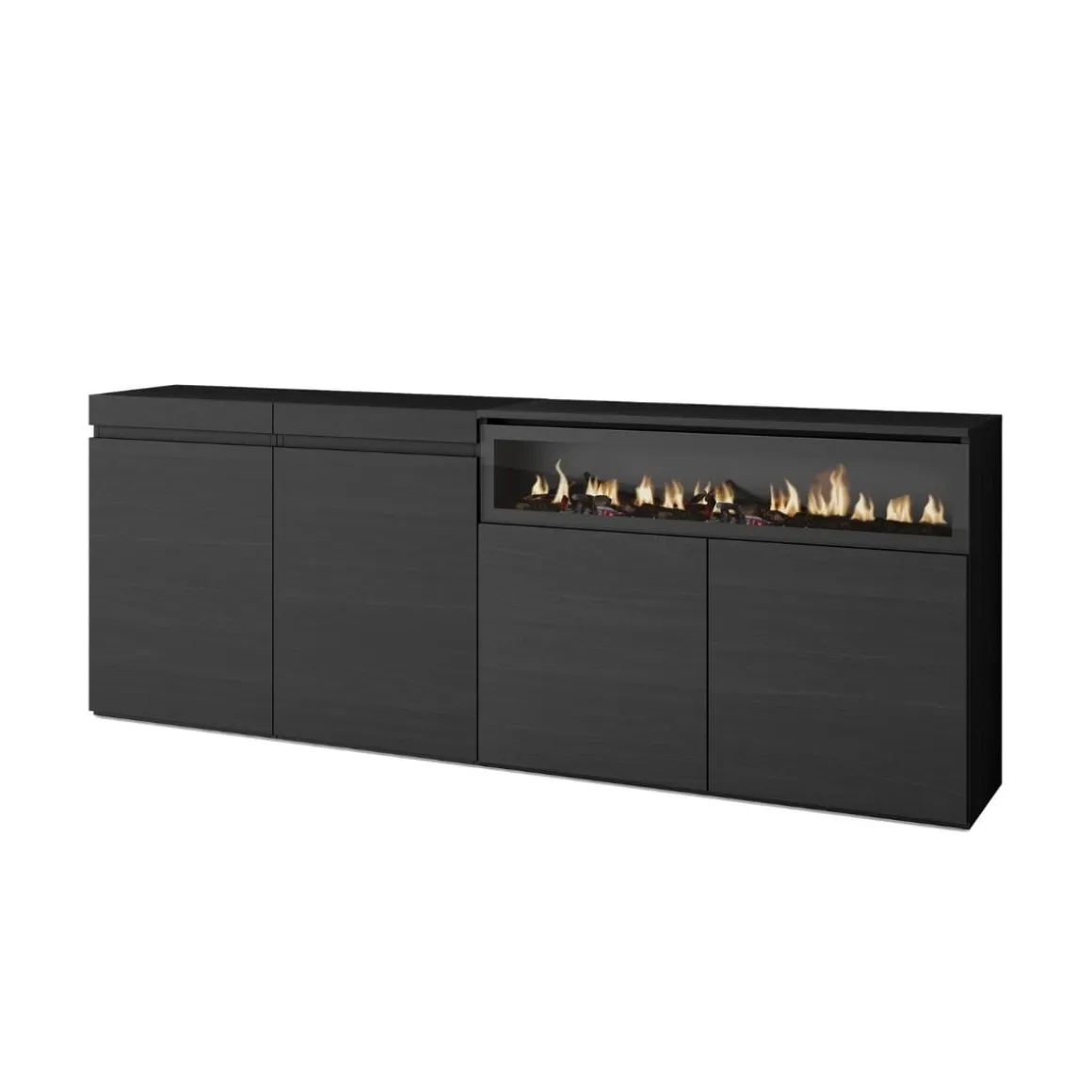 Aparador Kroma 4 puertas con chimenea derecha 75x203x34,6 cm