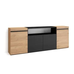 Aparador Kroma 4 puertas con compartimento central 75x203x34,6 cm