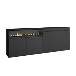 Aparador Kroma 4 puertas con chimenea izquierda 75x203x34,6 cm