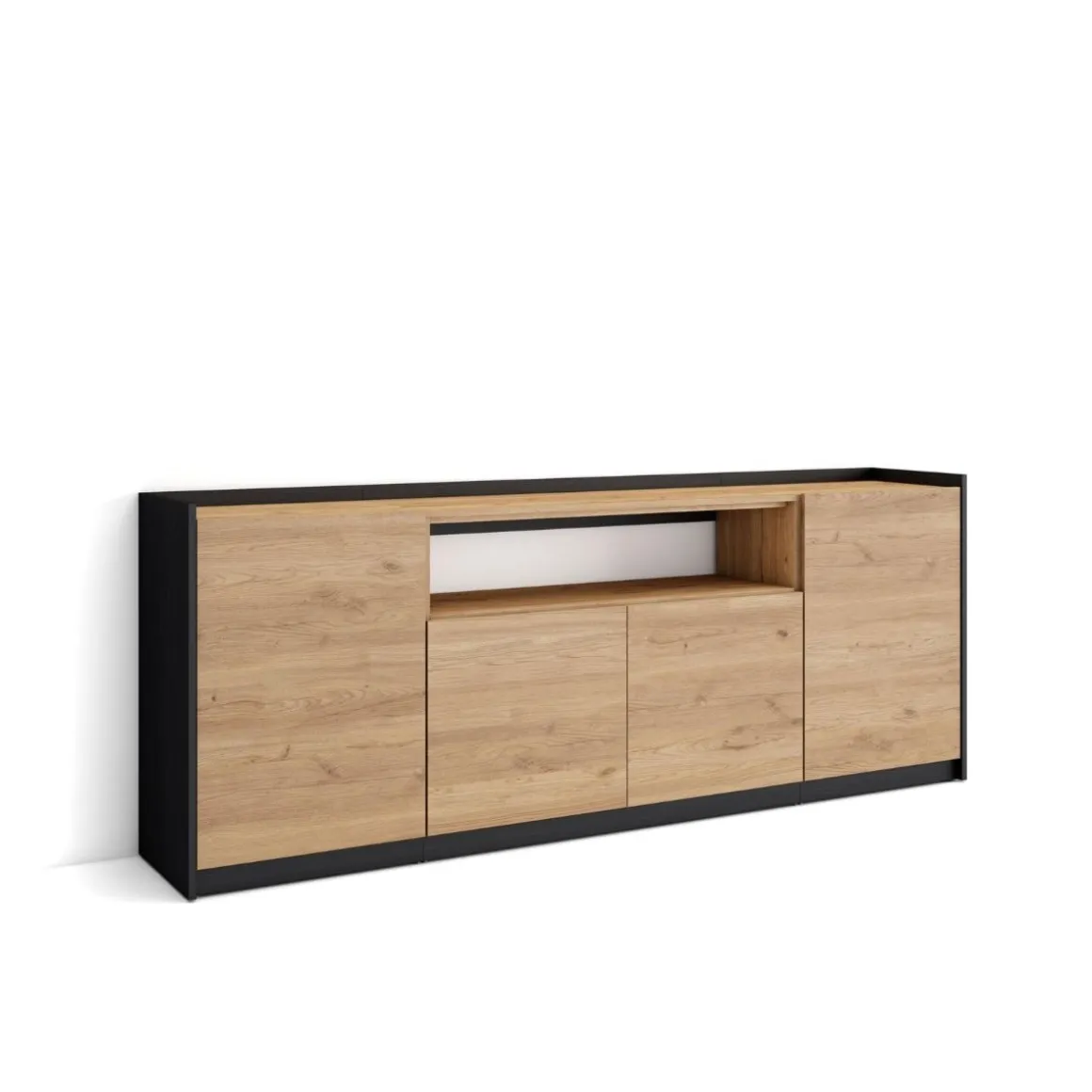 Aparador Kroma 4 puertas con compartimento central 79,2x209x35 cm