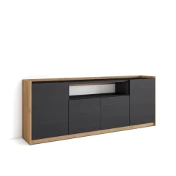 Aparador Kroma 4 puertas con compartimento central 79,2x209x35 cm