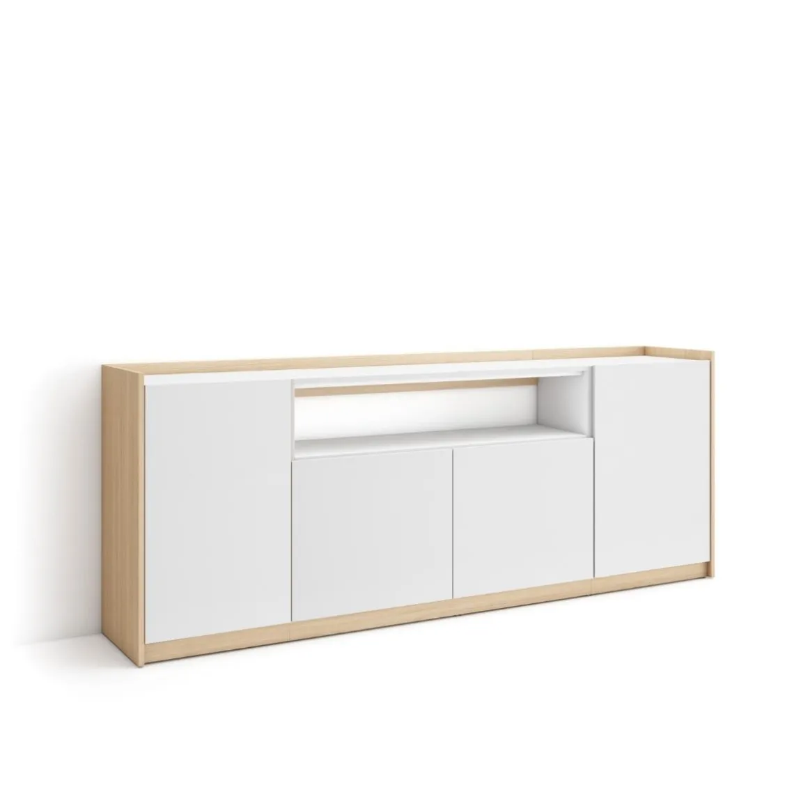 Aparador Kroma 4 puertas con compartimento central 79,2x209x35 cm